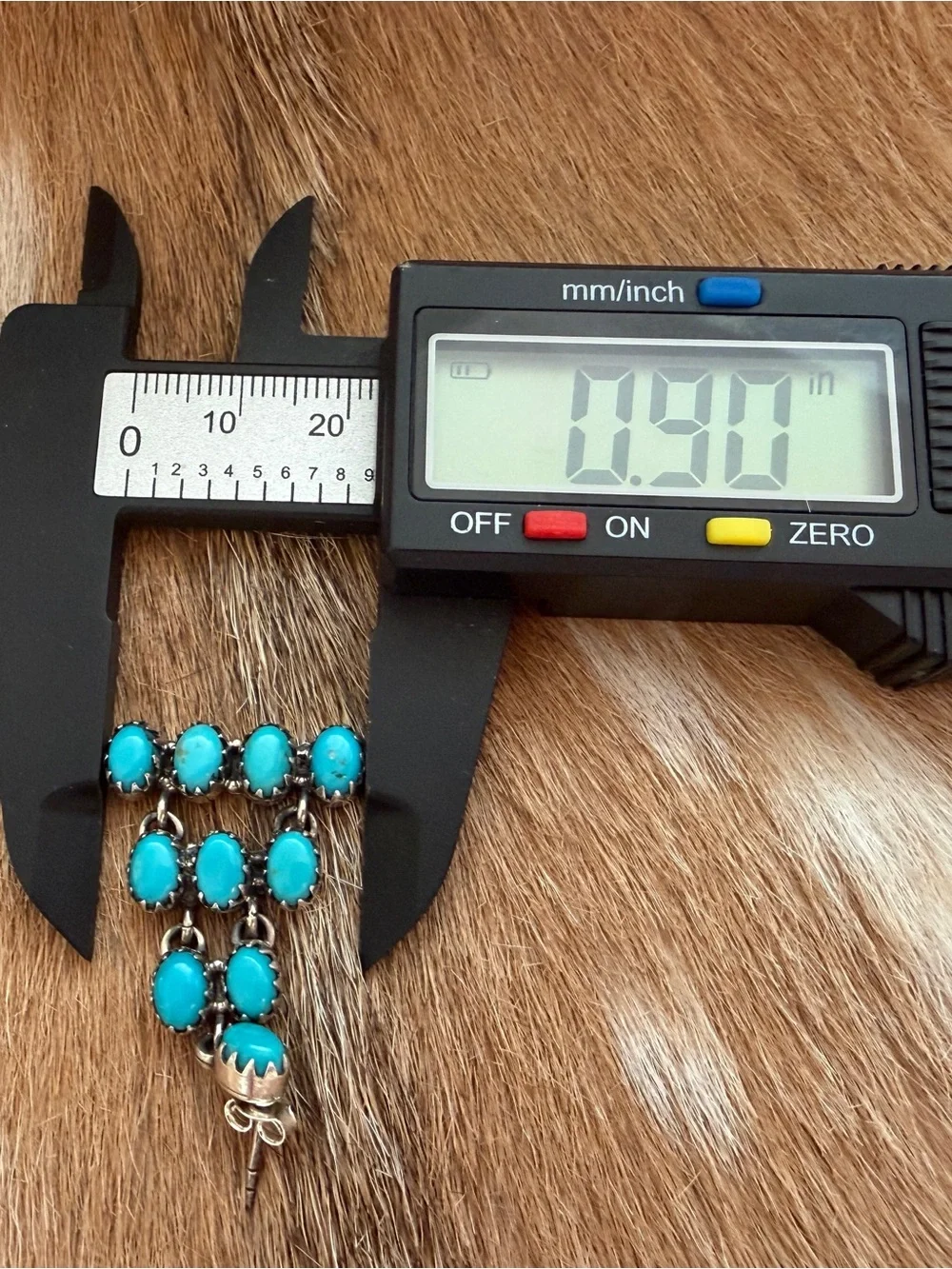 ❤️ Kingman Turquoise Navajo Style Sterling 925 Dangle Chandelier Earrings 12.2G - Picture 11 of 12